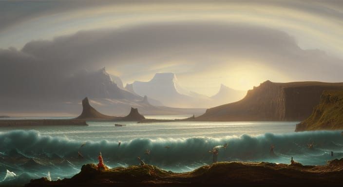 Epic Icelandic Beach Painting in Hyper Detail