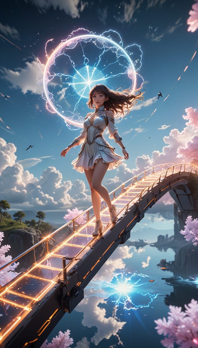 Bridges in Cyberpunk Aesthetic