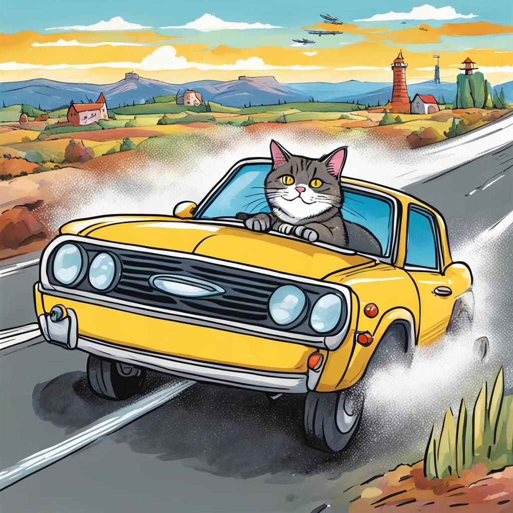 Toonces the Driving Cat: An AI Interpretation