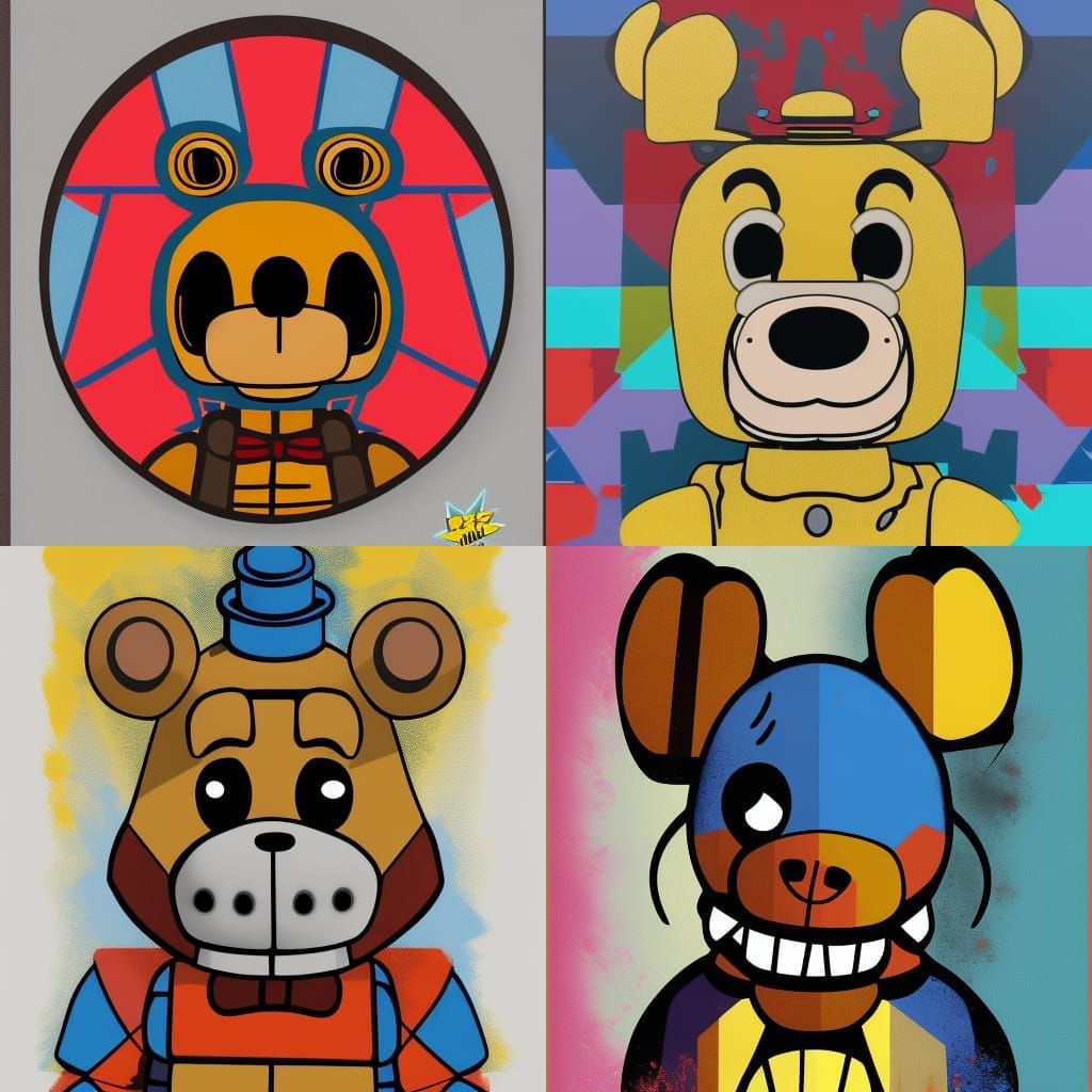Freddy Fazbear Pop Art Screen Print
