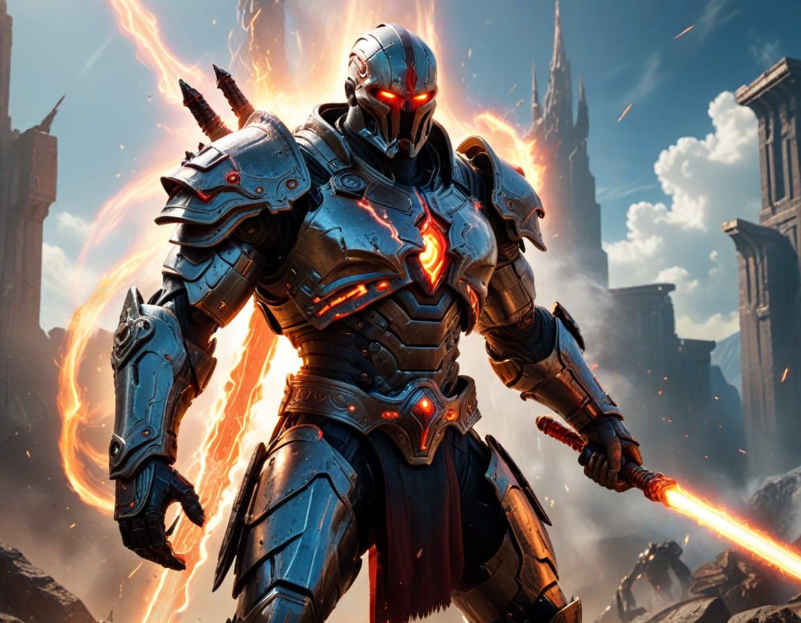 Cybernetic Ares, God of War, with Plasma Sword