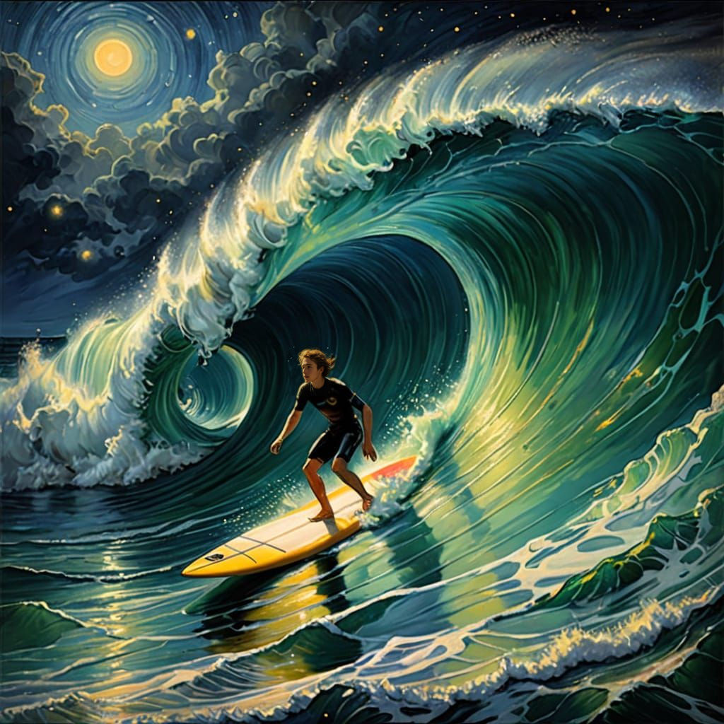 Surfer's Cosmic Wave