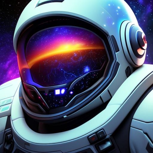 Astronaut Gazing at Supernova: Digital Matte Painting