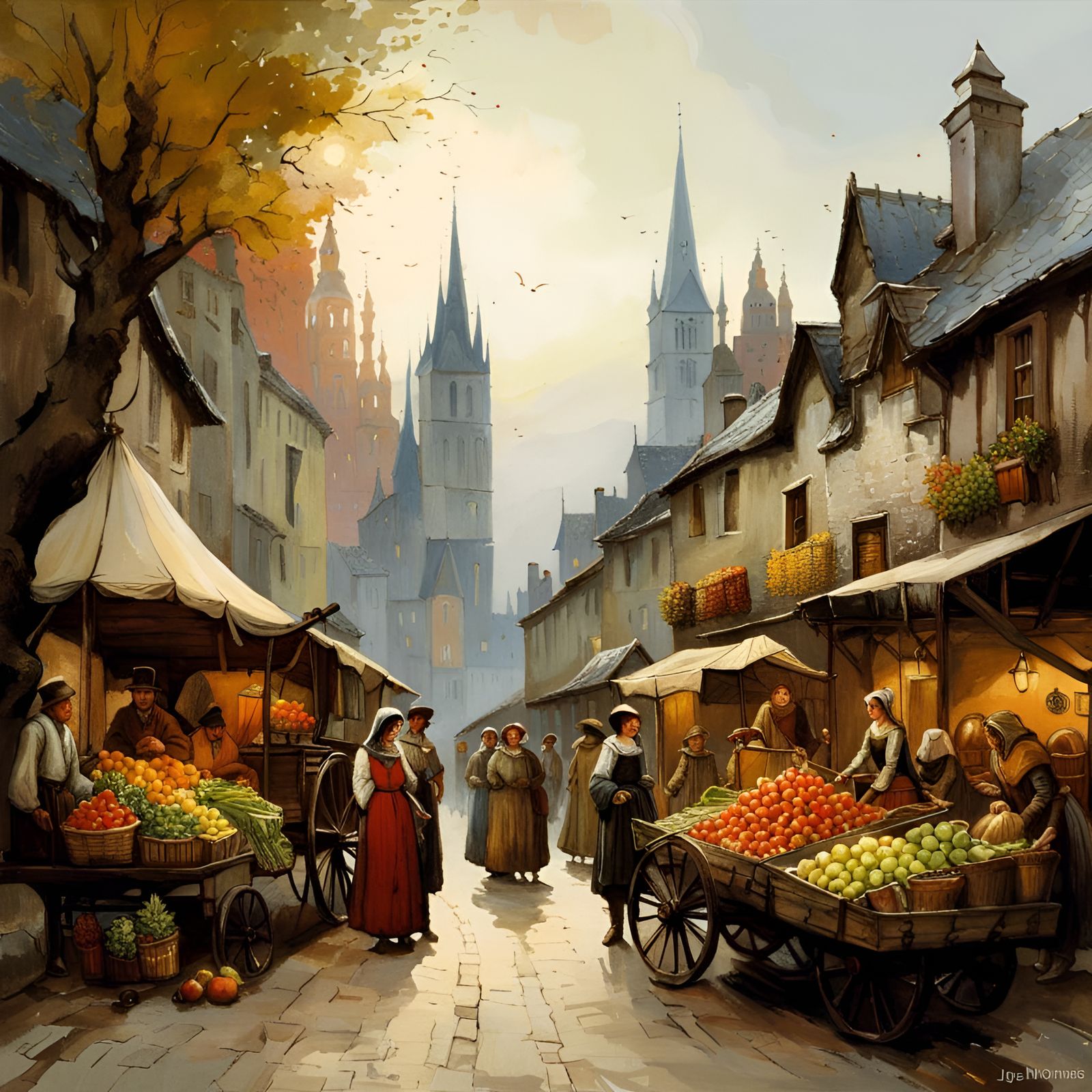 The colorful medieval market
