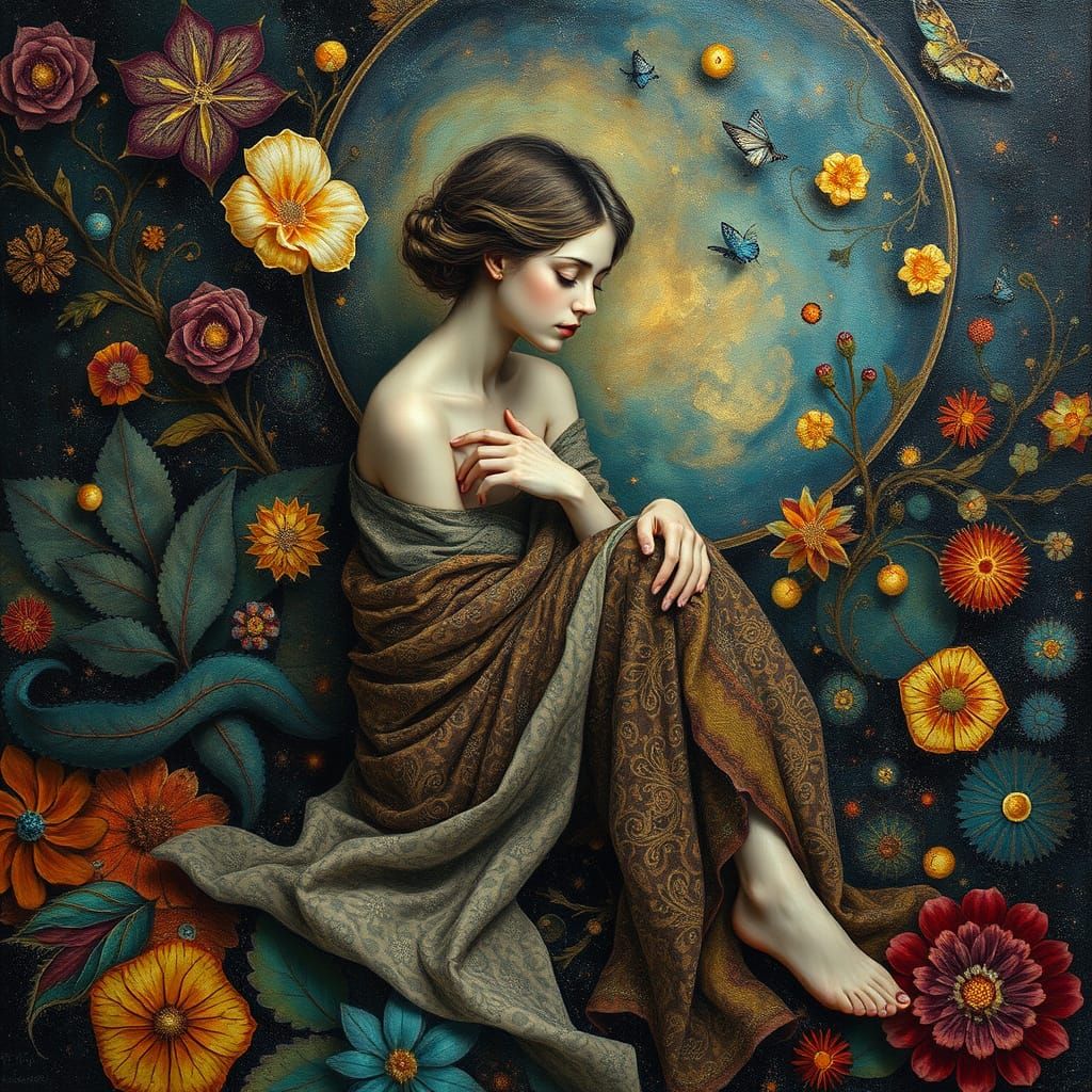 Ethereal Figure in Whimsical Liminal World