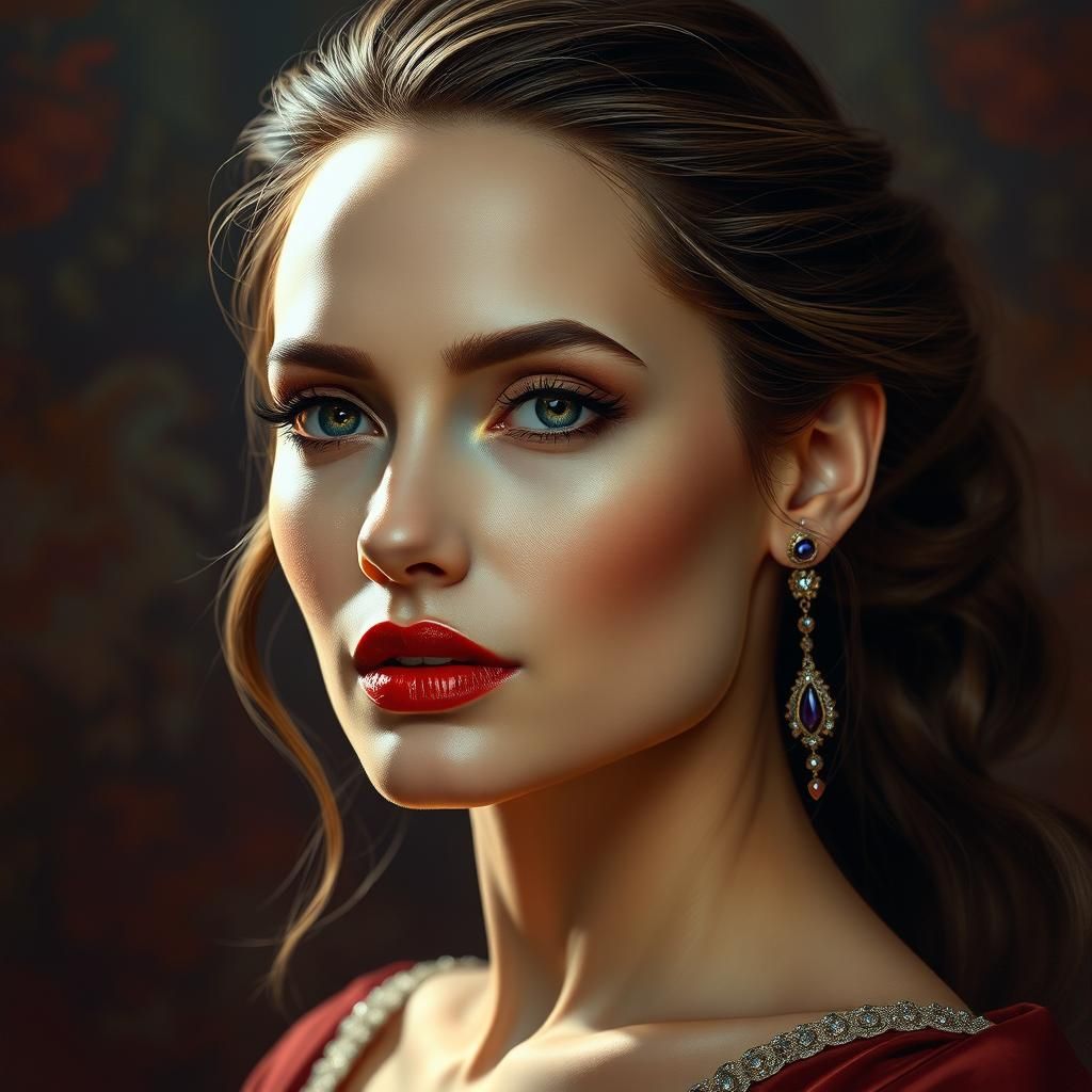 Regal Woman's Portrait in Fantasy Concept Art Style