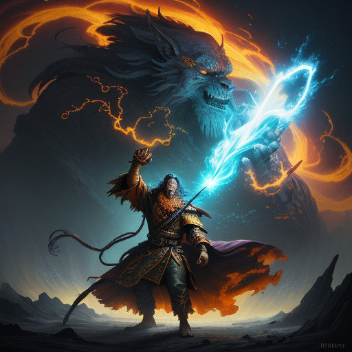 Mystical Elemental Summoning in a Vibrant, Fantastical World