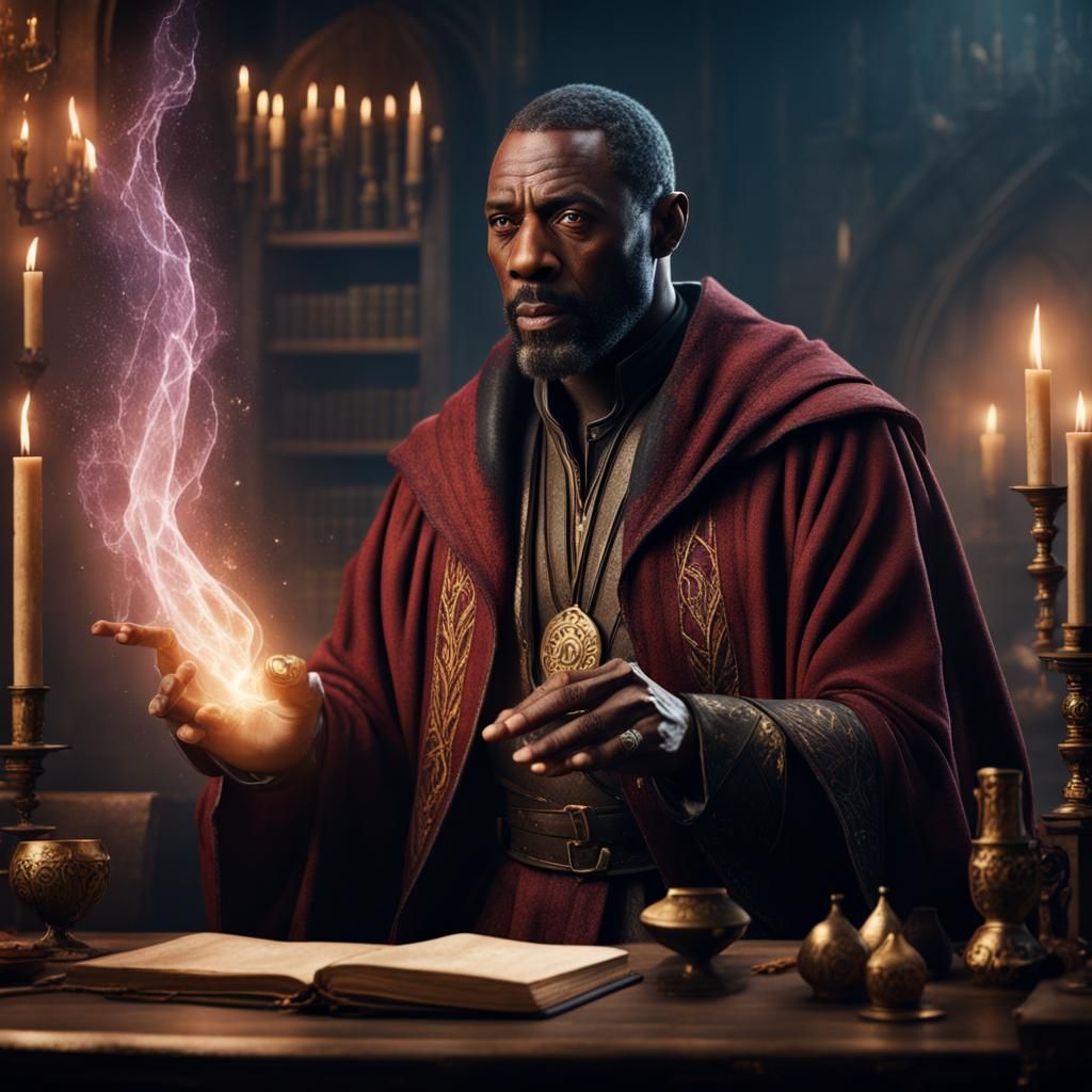 Idris Elba as Wizard Casting Spells