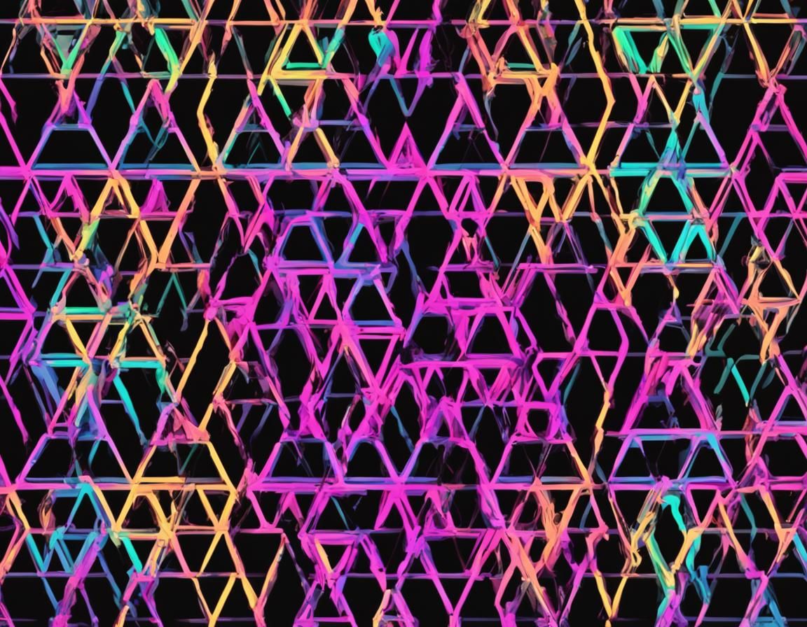 Vibrant Multicolored Patterns on Black Background