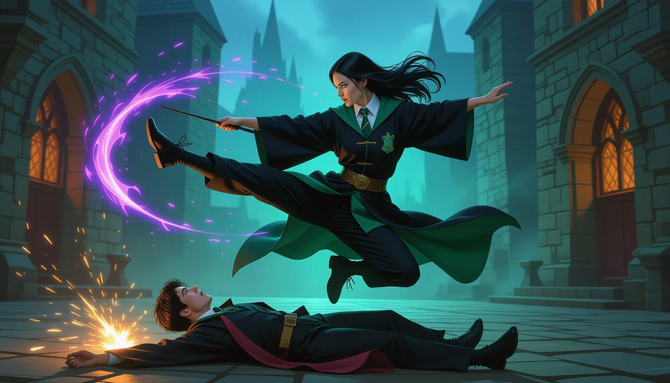 Leopard Kung Fu Wizard Duel in Hyperrealistic Style