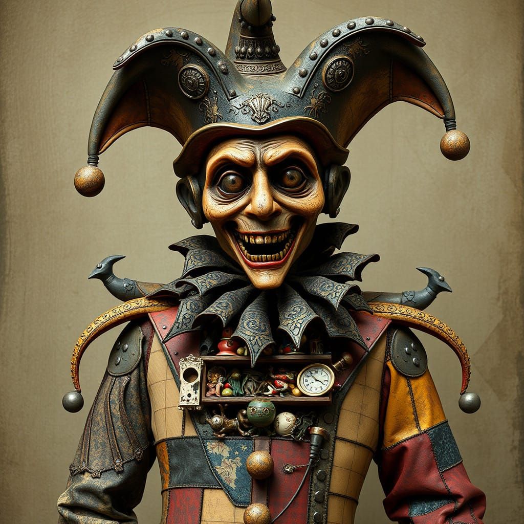 Gothic Mechanical Jester in Hieronymus Bosch Style
