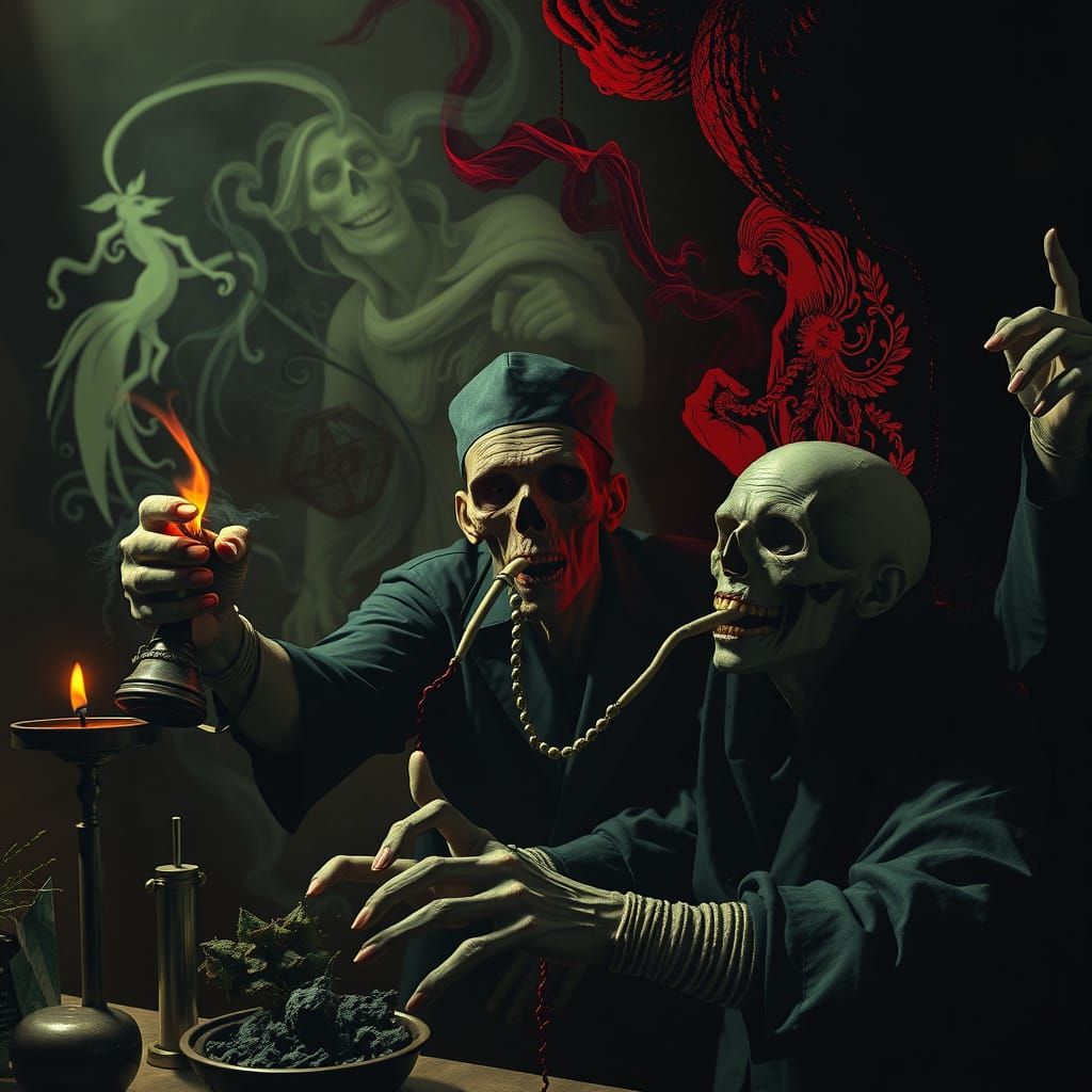 Nightmarish Zombie Opium Den in 3D