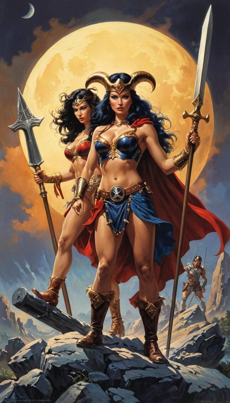 Patriotic Amazon Warriors Movie Poster Art