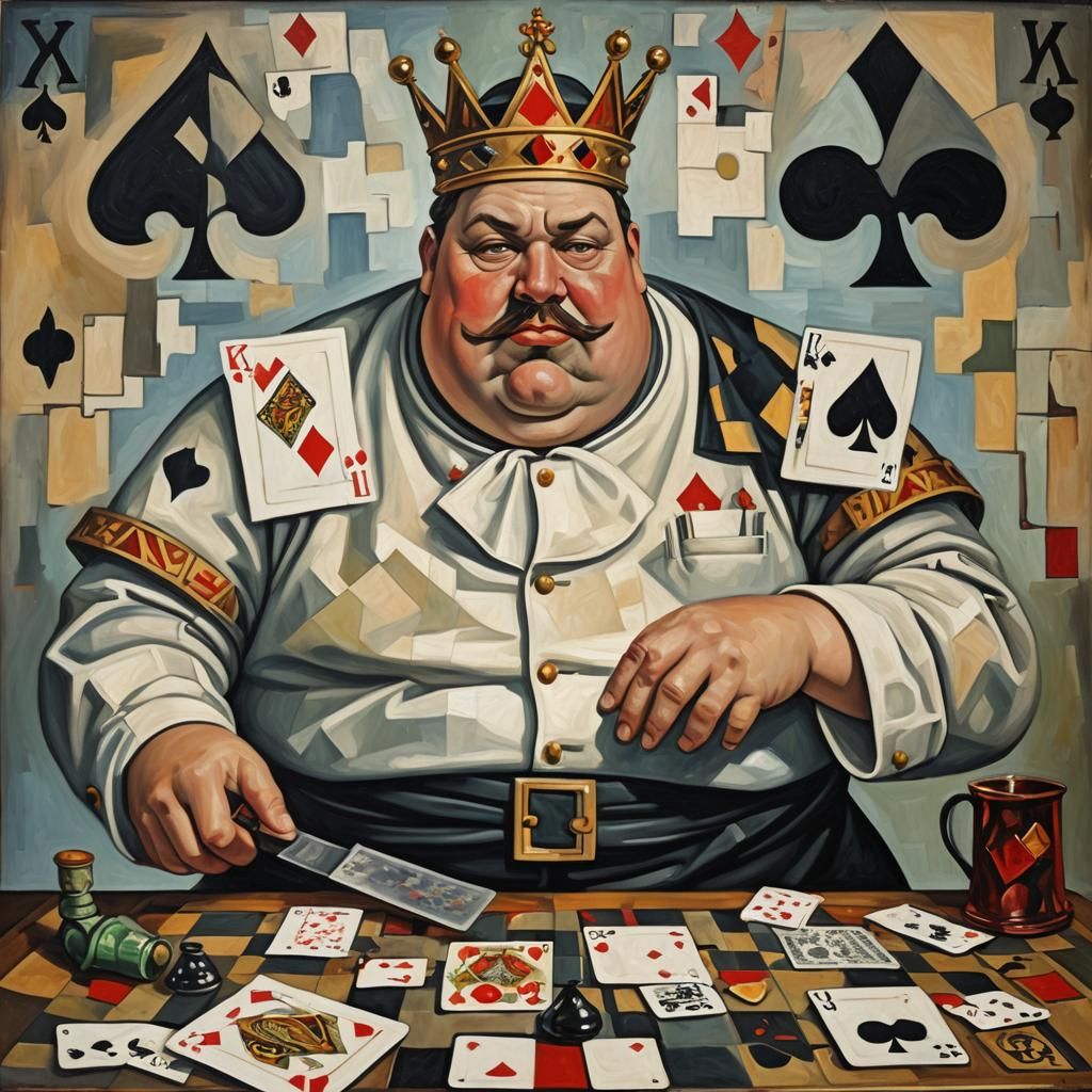 Surreal Cubist Chef as King of Spades