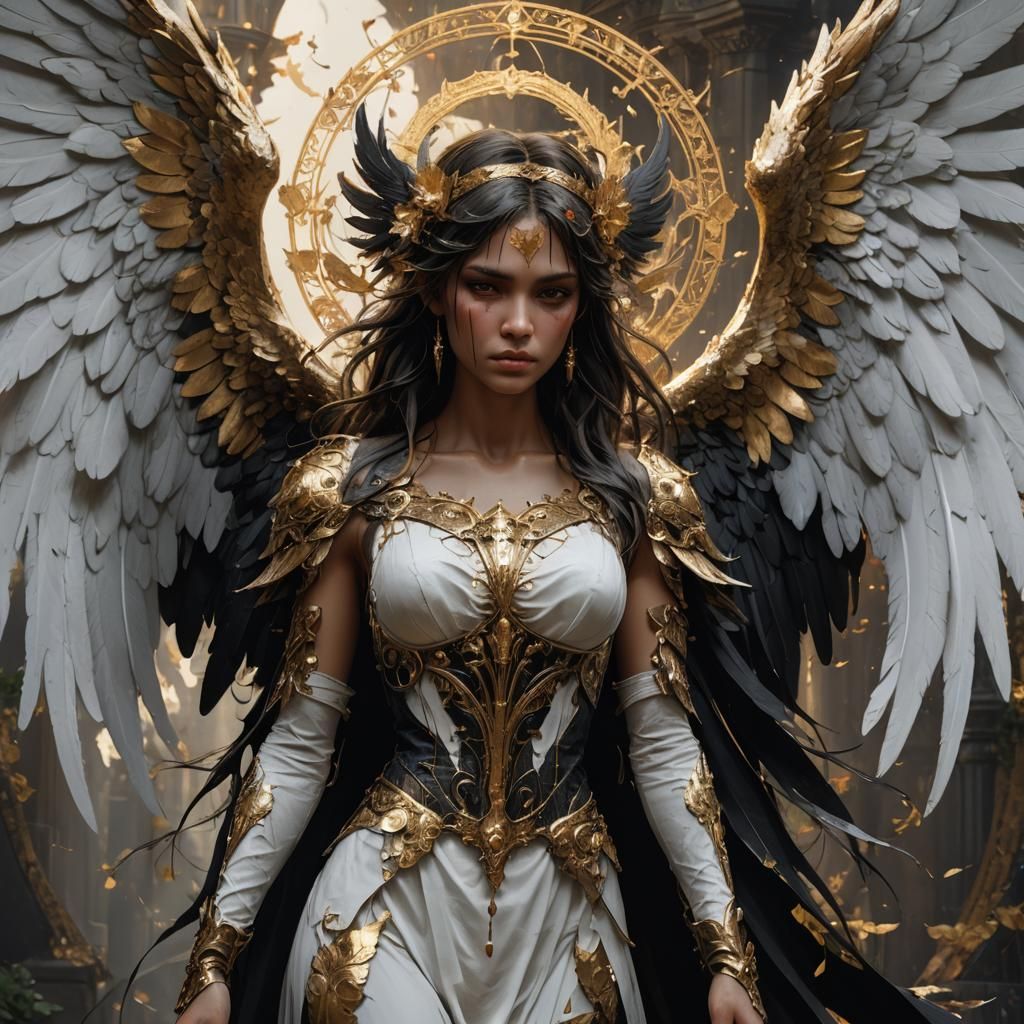 Half Angel Half Demon Fantasy Art