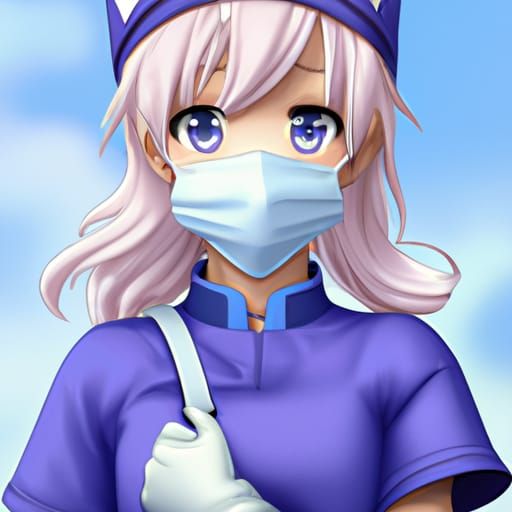 Cute Surgical Nurse Illustration in Anime Style