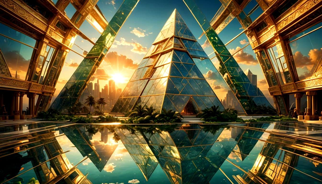 Futuristic Temple of Healing with Atlantis Coastline
