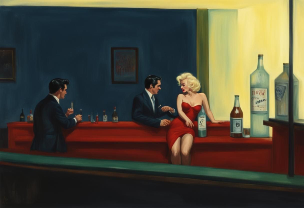 Elvis and Marilyn at the Bar