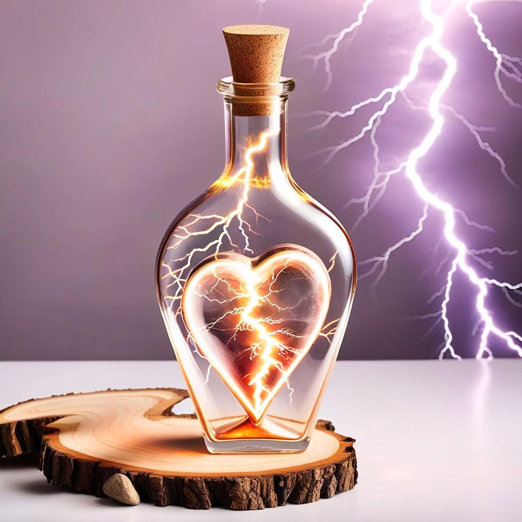 Heart-Shaped Bottle Captures Lightning Storm