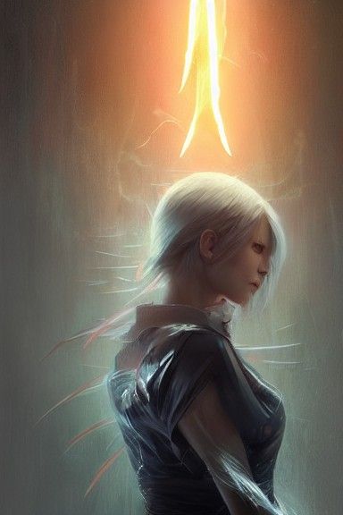 God of Lightning Digital Illustration in Rutkowski Style