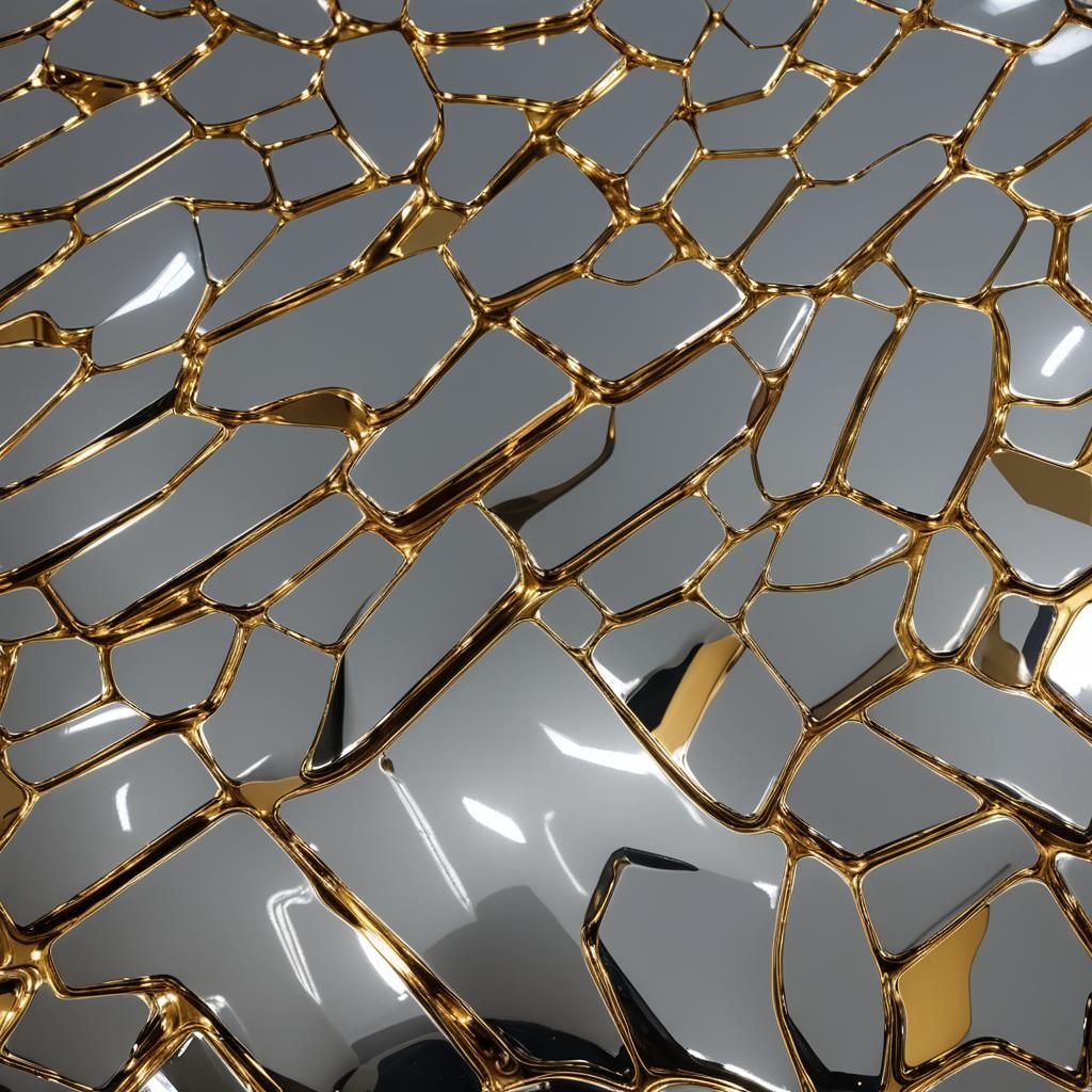 Gold and Silver Chrome Dodge Challenger