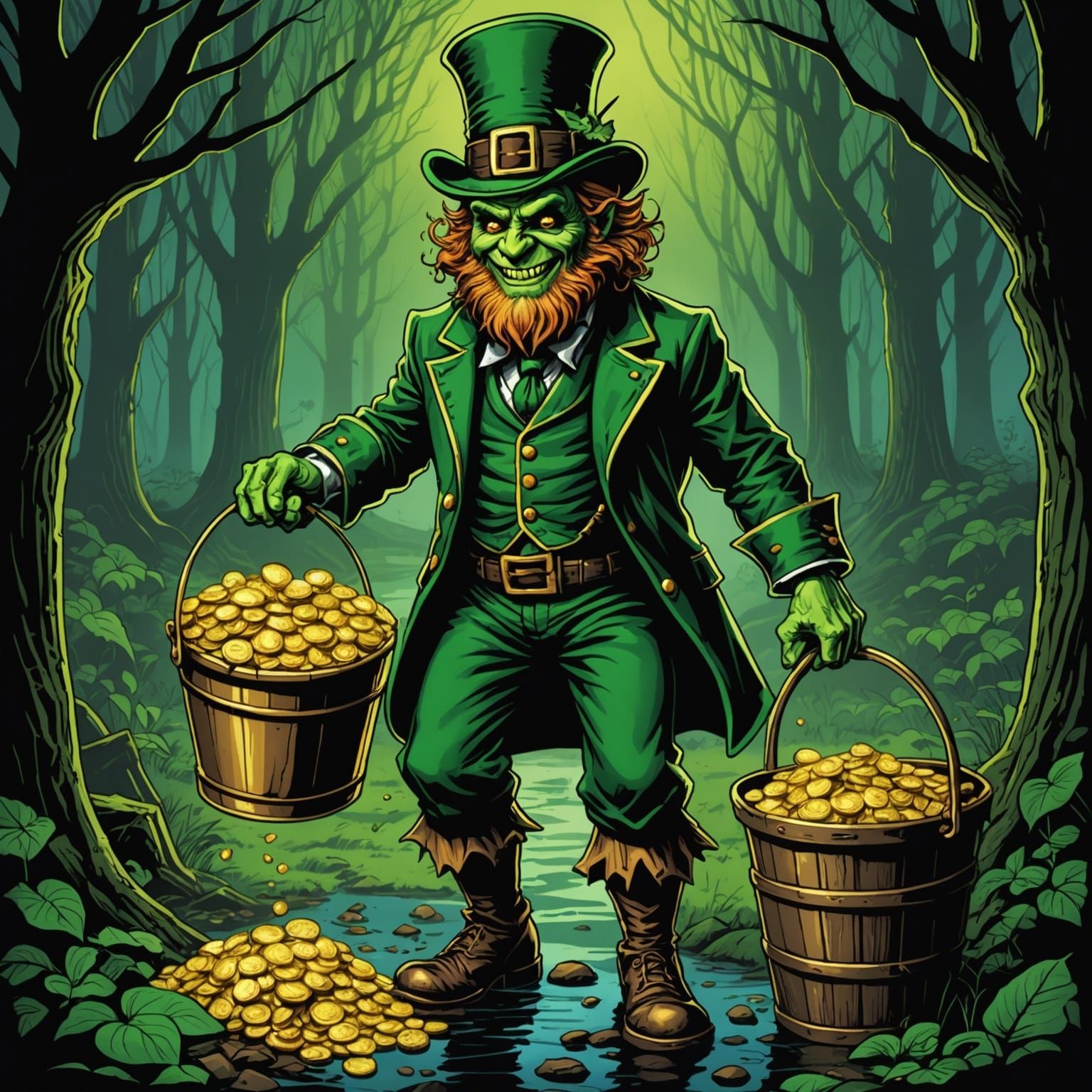 Horror Leprechaun's Golden Bounty: Comic Book Art