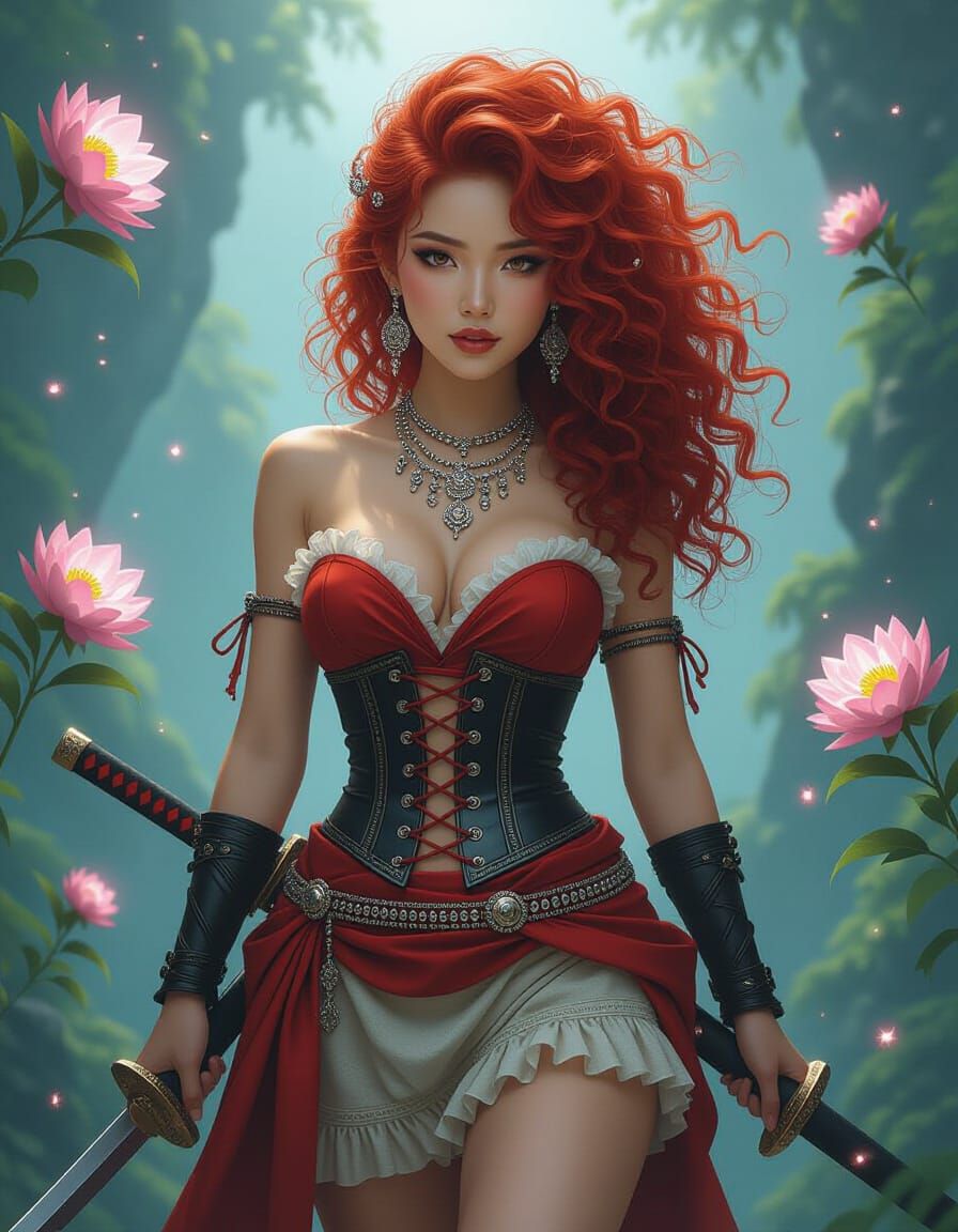 She wears traditional Hmong clothing made of woven moonlight...