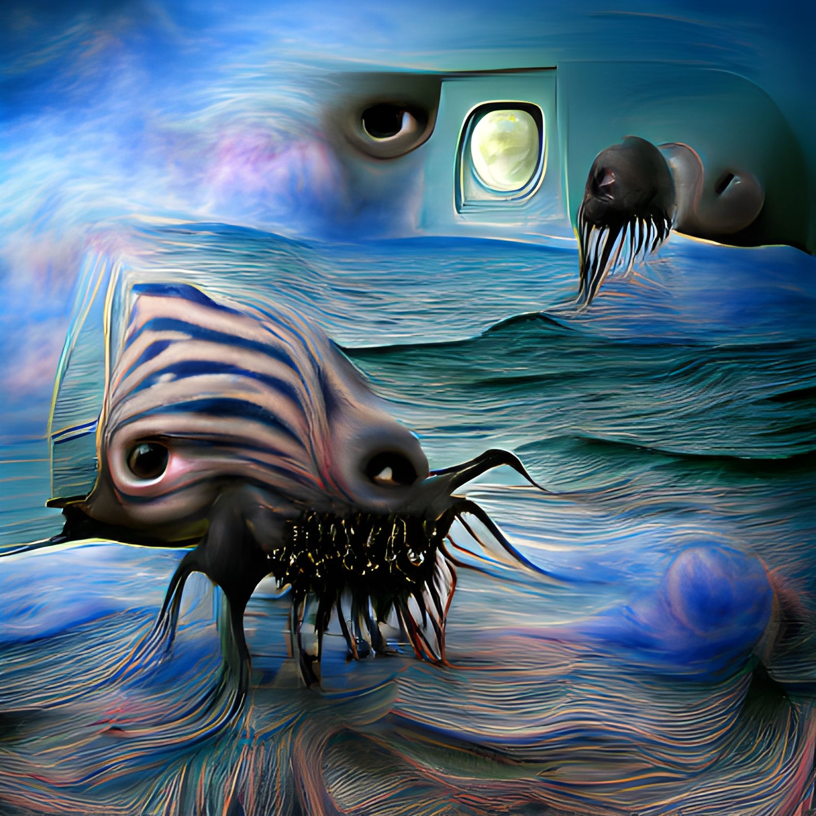 Surreal Deep Ocean Creature of Nightmares