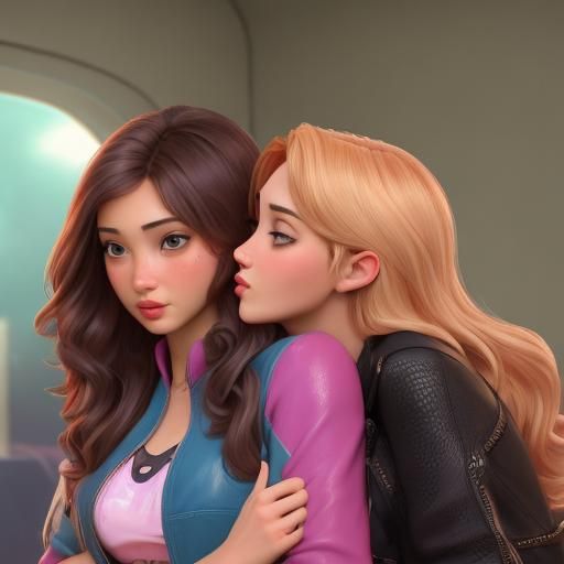 Candid Photo of Two Women Kissing