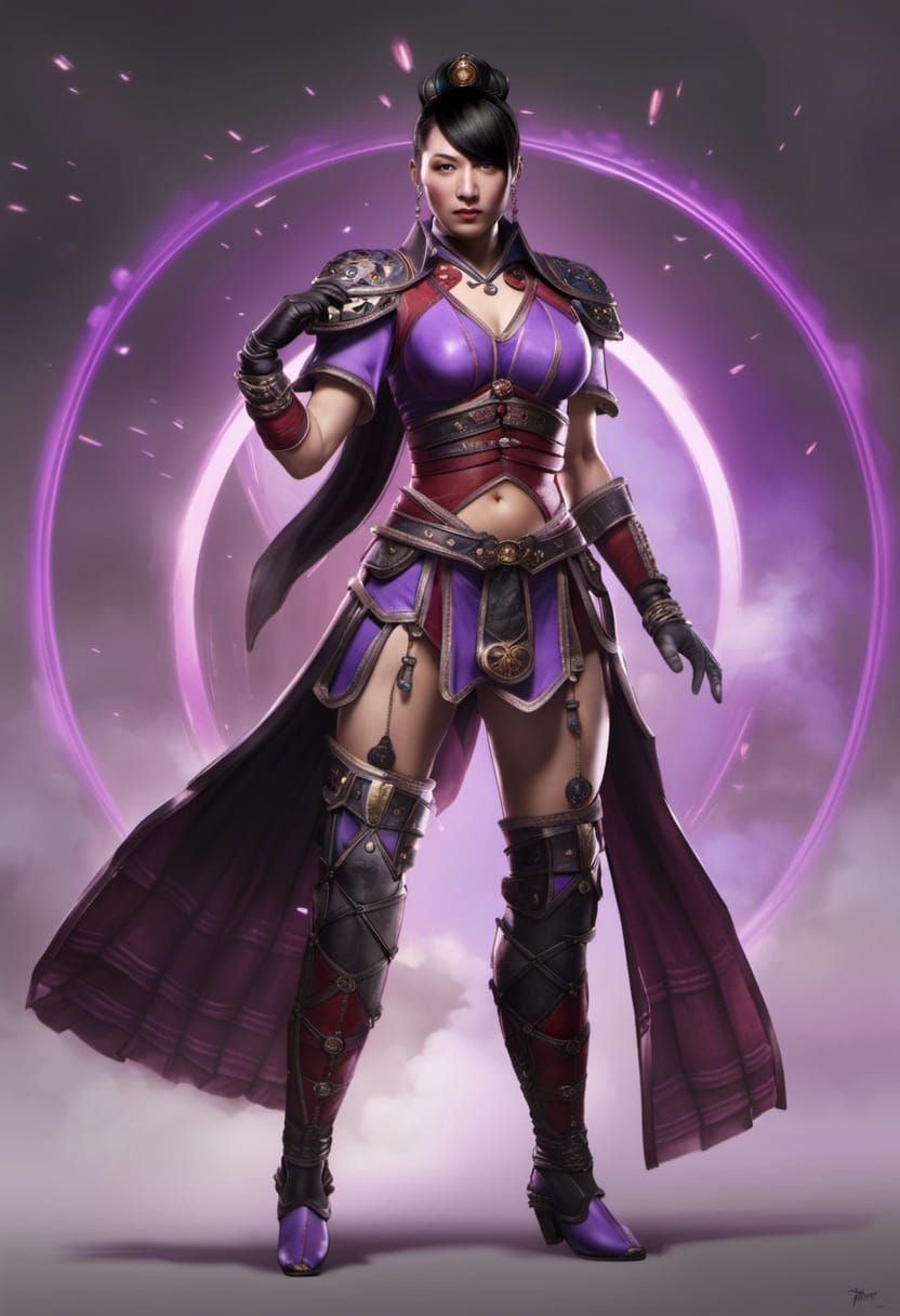 Detailed Portrait of Li Mei in Armored Outfit