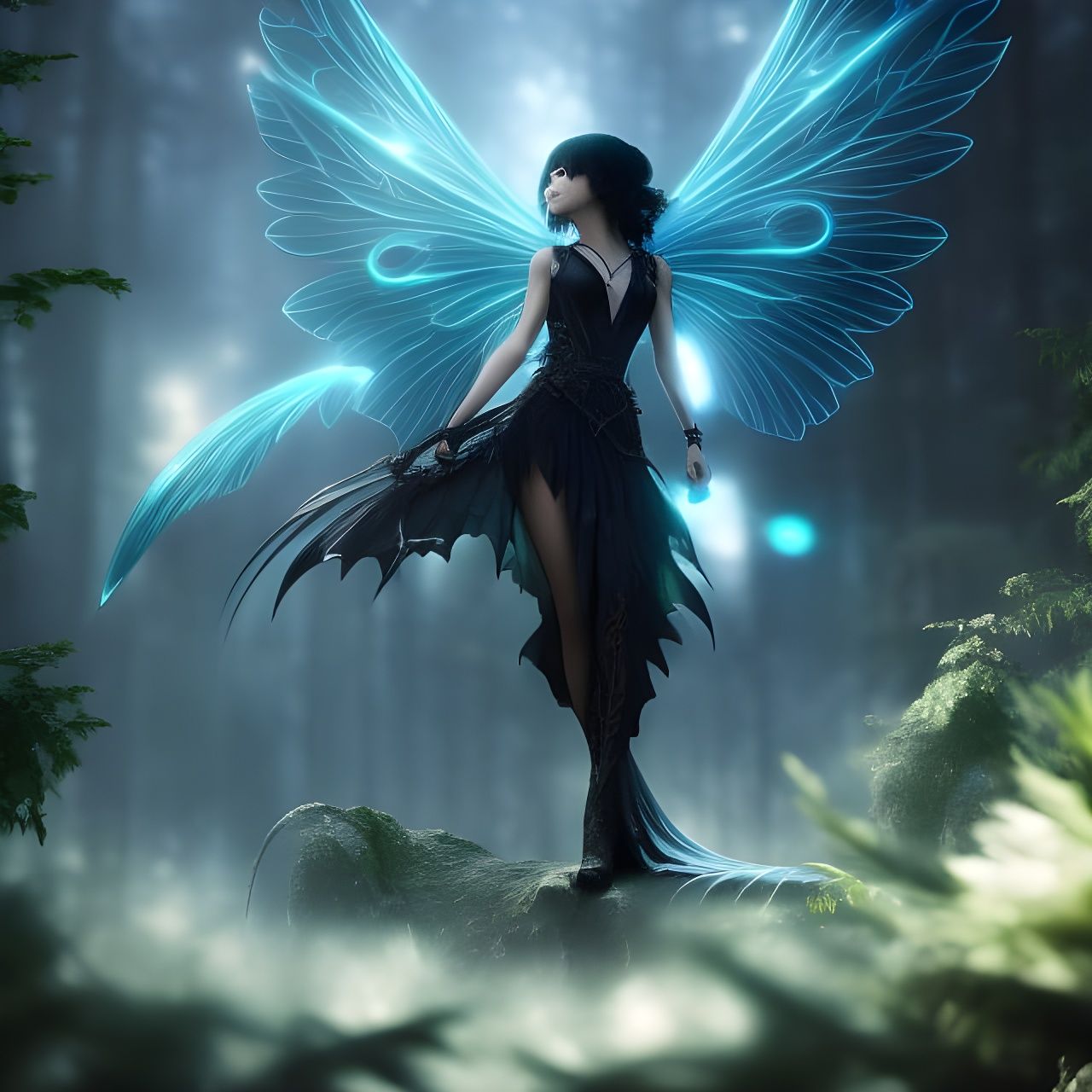 Gothic Crystal Fairy with Black Wings, Anime Key Visual