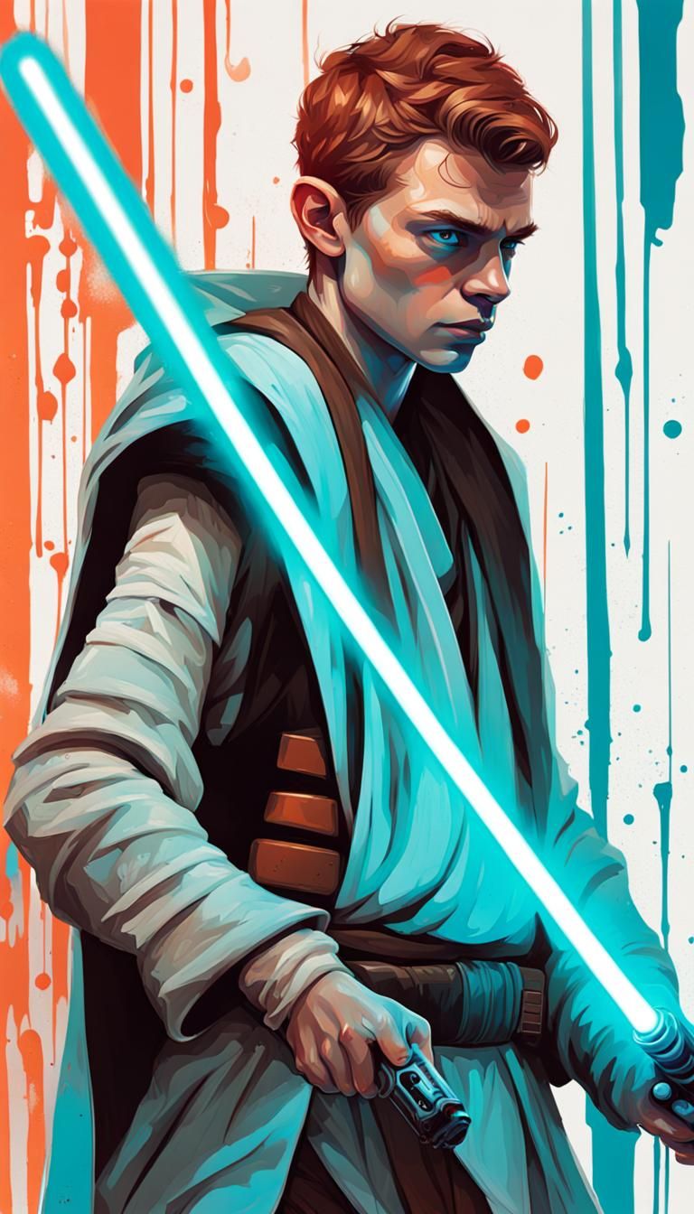Jedi Knight Cal Kestis Graffiti Art Portrait