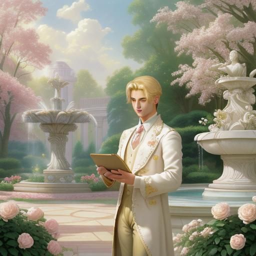 Apollo in Ethereal Garden Reading iPad