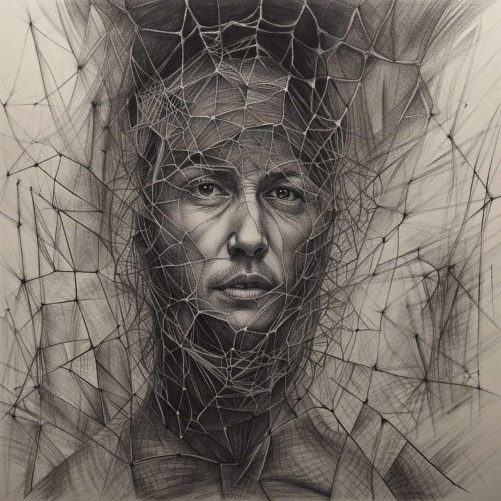 Hyperdetailed Charcoal Drawing of a Dark Web TV Show