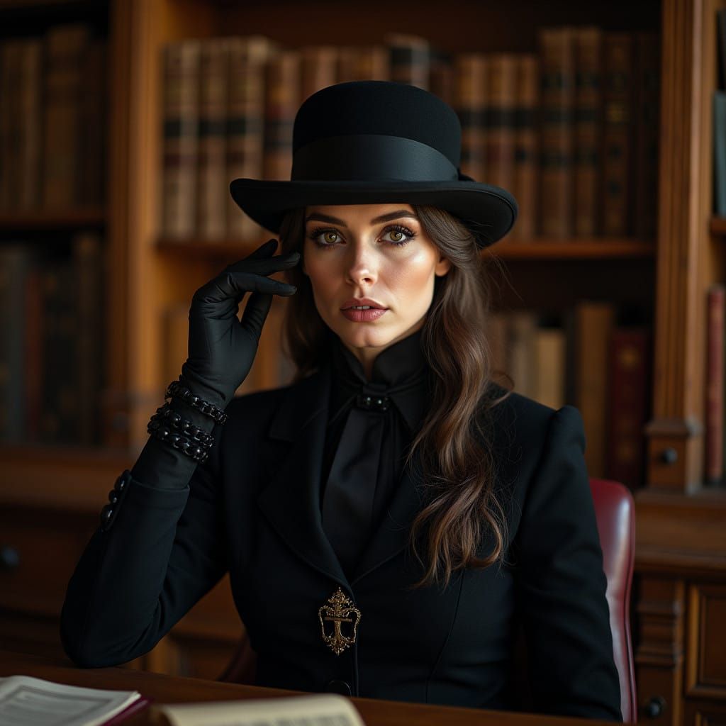 Steampunk Spymaster in Victorian Office