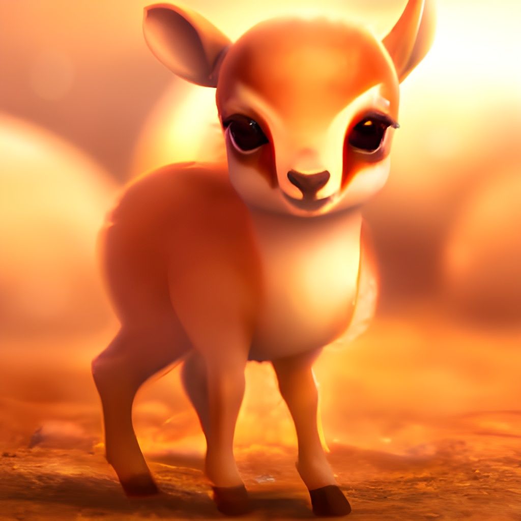 Adorable Baby Gazelle: High-Quality 3D Render