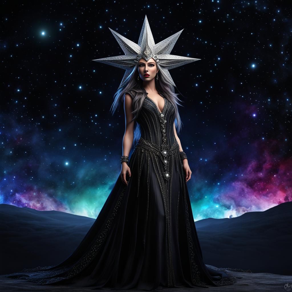 Nyx Goddess in Splash Art Style