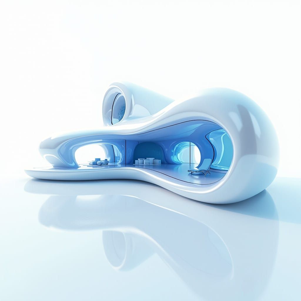 Sleek, Futuristic Liquid Silicon Home Defies Gravity with Or...