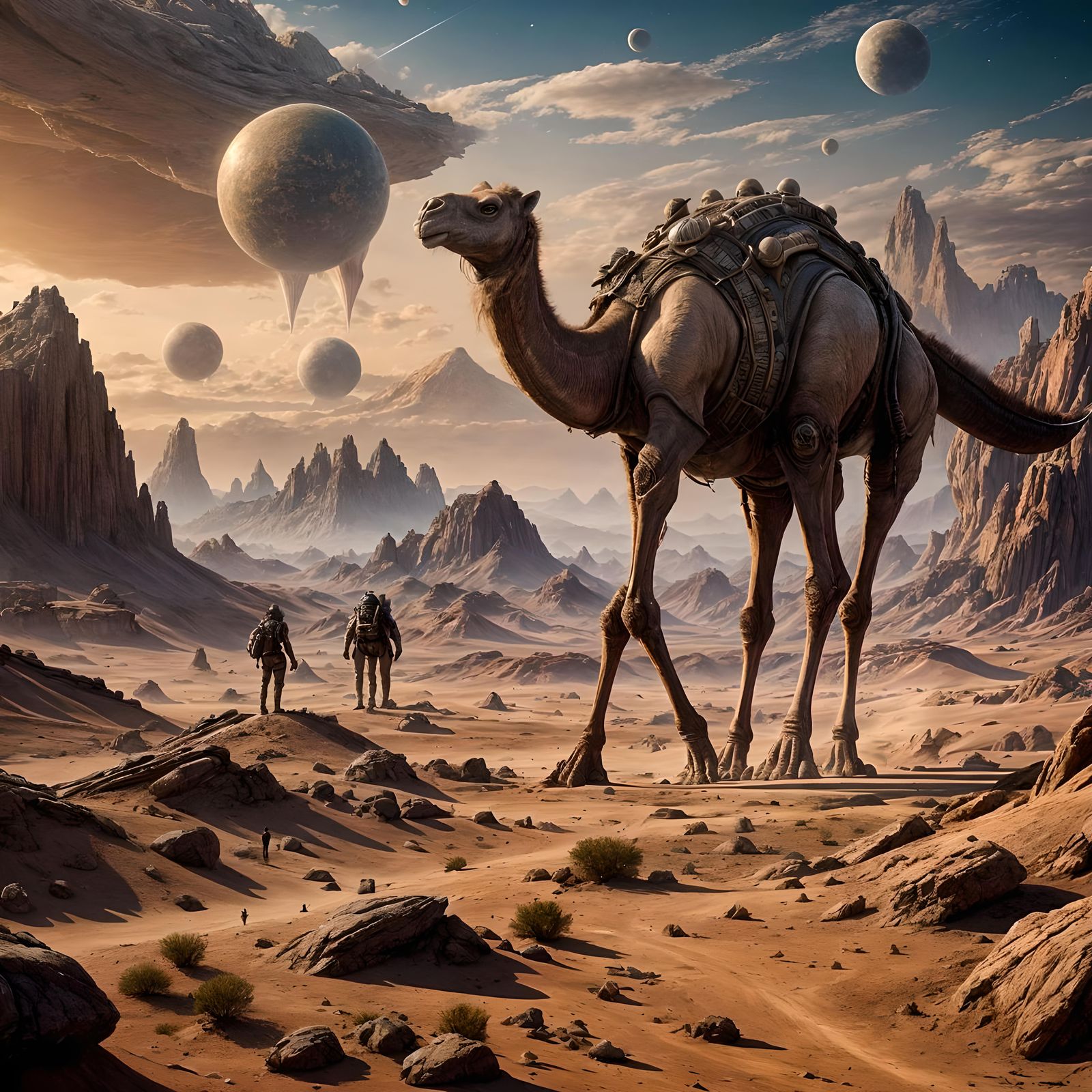 Hyperrealistic Alien Planet Triptych in Science Fiction Styl...