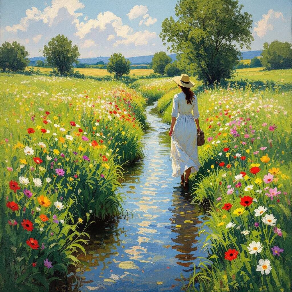 Glorious Flowers in Sunlit Fields by Crystal Stream