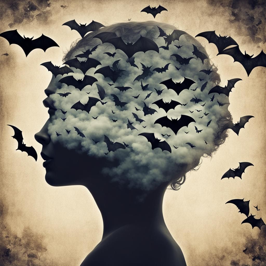 Bats in Witch's Brain Double Exposure
