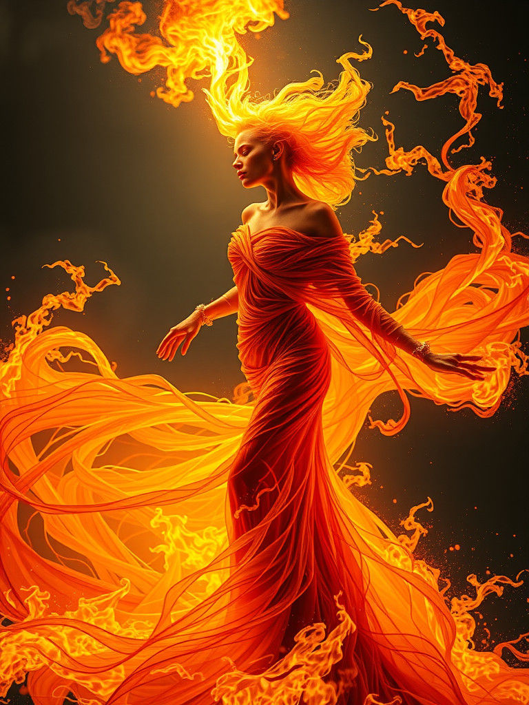 Inferno Woman: A Fiery Biomechanical Creation