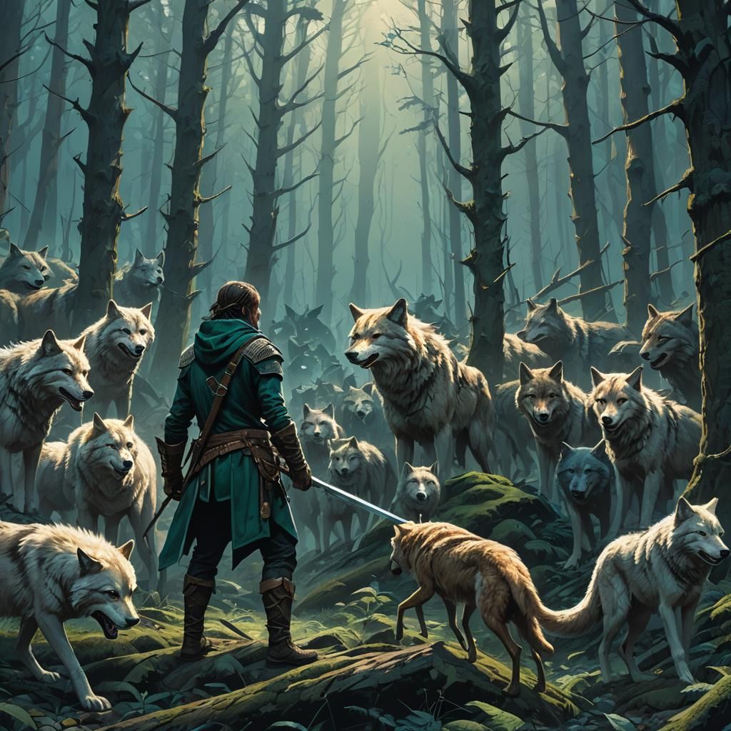 Half-Elf Rogue in Mystical Forest, Dark Fantasy Art