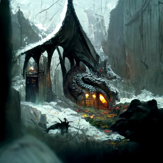 Sinister Dragon Lair by Greg Rutkowski