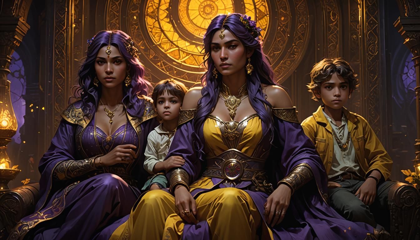 Family Portrait in Dark Fantasy Style, 8K