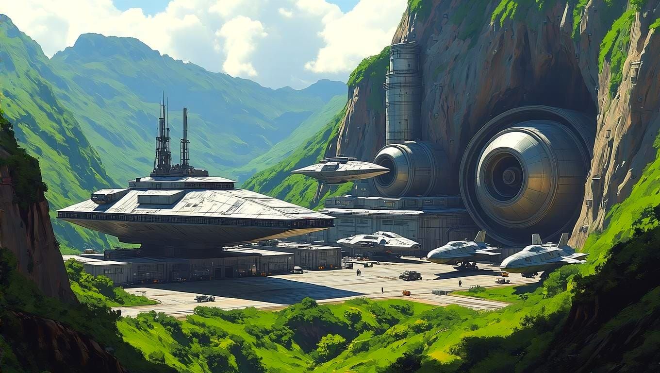Rebel Space Base in Lush Verdant Landscape
