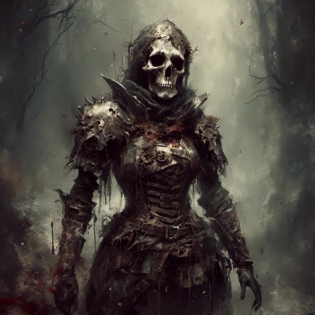 Macabre Clockwork Armor: Ghostly Medieval Fantasy