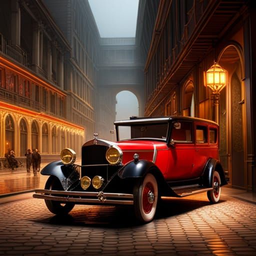 Miniature Antique Car Museum: 8K Resolution Concept Art