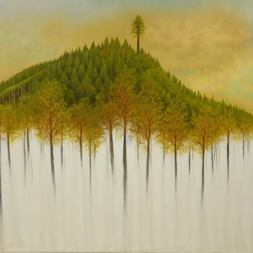 Upside Down Forest: Angel's Descent in Maximalist Style