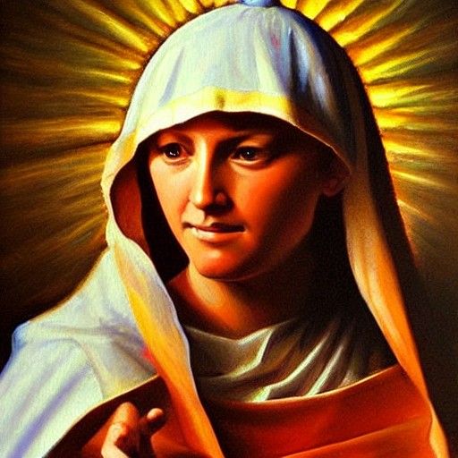 Sacred Mother Mary Oil Painting